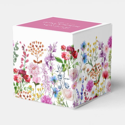 Elegant Waterverf Wilde Florals Wedding Favor Box Bedankdoosjes (Achterkant)