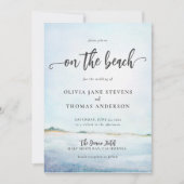 Elegant Waterverf Wilde Ocean Beach Aqua Wedding Kaart (Voorkant)