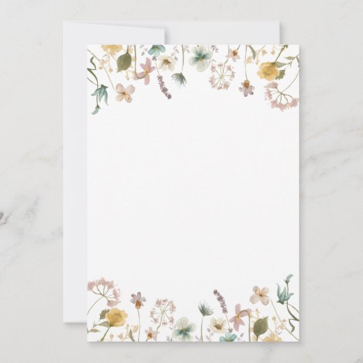 Elegant Waterverf Wildflower Floral Wedding Kaart (Achterkant)