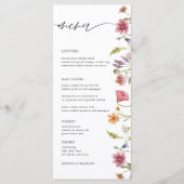 Elegant Waterverf Wildflower Floral Wedding Menu (Voorkant)