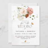 Elegant Waterverf Wildflower Garden Wedding Kaart (Voorkant)