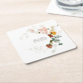 Elegant Waterverf Wildflower Garden Wedding Kartonnen Onderzetters (Schuin)