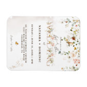 Elegant Waterverf Wildflower Garden Wedding Magneet (Horizontaal)