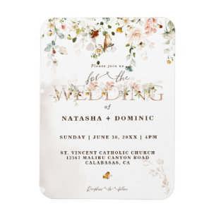 Elegant Waterverf Wildflower Garden Wedding Magneet