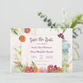 Elegant Waterverf Wildflower Garden Wedding Save The Date (Staand voorkant)
