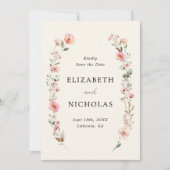 Elegant Waterverf Wildflower Garden Wedding Save The Date (Voorkant)