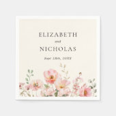 Elegant Waterverf Wildflower Garden Wedding Servet (Voorkant)