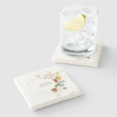 Elegant Waterverf Wildflower Garden Wedding Stenen Onderzetter (Zijkant)