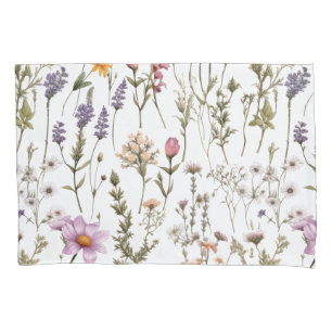 Elegant Waterverf Wildflower Pattern Kussensloop