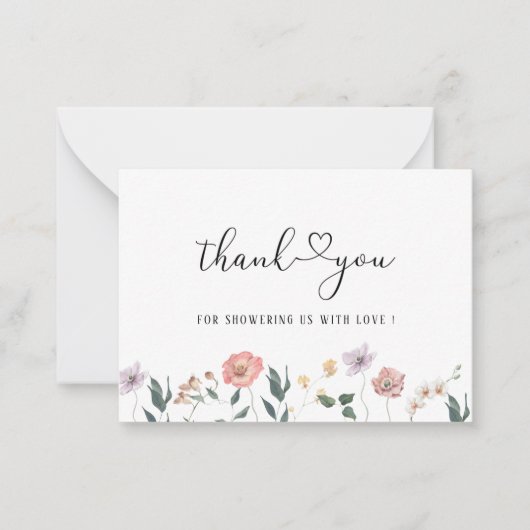 Elegant Waterverf Wildflower Spring Boho Rustic Notitiekaartje (Voorkant)