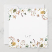 Elegant Waterverf Wildflower Square Wedding Kaart (Achterkant)