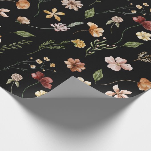 Elegant Waterverf Wildflower Tuingpap Cadeaupapier (Hoek)