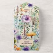 Elegant Waterverf Wildflower Weddenschap All In One Uitnodiging (Buitenkant)