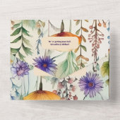 Elegant Waterverf Wildflower Weddenschap All In One Uitnodiging (Achterkant)