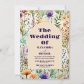 Elegant Waterverf Wildflower Weddenschap Kaart (Voorkant)