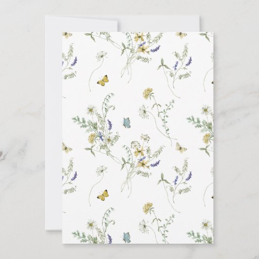 Elegant Waterverf Wildflower Weddenschap Kaart (Achterkant)