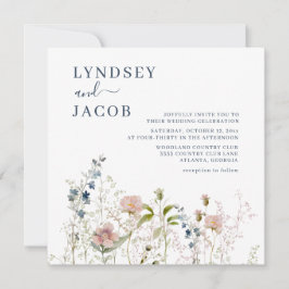 Elegant Waterverf Wildflower Weddenschap Kaart