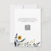 Elegant Waterverf Wildflower Weddenschap RSVP Kaartje (Achterkant)