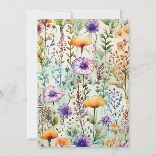 Elegant Waterverf Wildflower Weddenschap Save The Date (Achterkant)