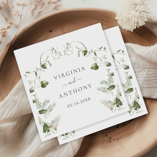 Elegant Waterverf Wildflower Weddenschap Servet