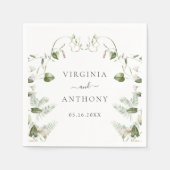 Elegant Waterverf Wildflower Weddenschap Servet (Voorkant)