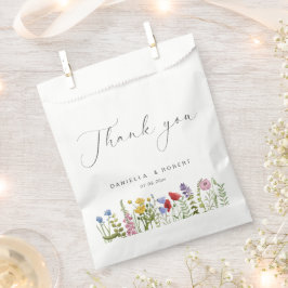Elegant Waterverf Wildflower Wedding Bedankzakje