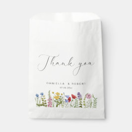 Elegant Waterverf Wildflower Wedding Bedankzakje