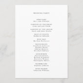 Elegant Waterverf Wildflower Wedding Ceremony Programmakaart (Achterkant)