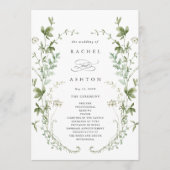 Elegant Waterverf Wildflower Wedding Ceremony Programmakaart (Voorkant)