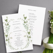 Elegant Waterverf Wildflower Wedding Ceremony Programmakaart
