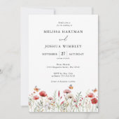 Elegant Waterverf Wildflower Wedding Kaart (Voorkant)