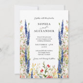 Elegant Waterverf Wildflower Wedding Kaart (Voorkant)