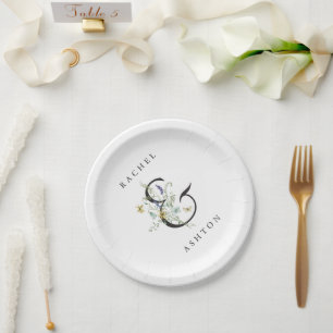 Elegant Waterverf Wildflower Wedding Papieren Bordje