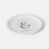 Elegant Waterverf Wildflower Wedding Papieren Bordje (Gekanteld)