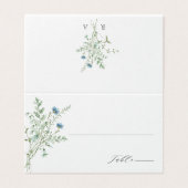 Elegant Waterverf Wildflower Wedding Place Card Kaart (Buitenkant ongevouwen)