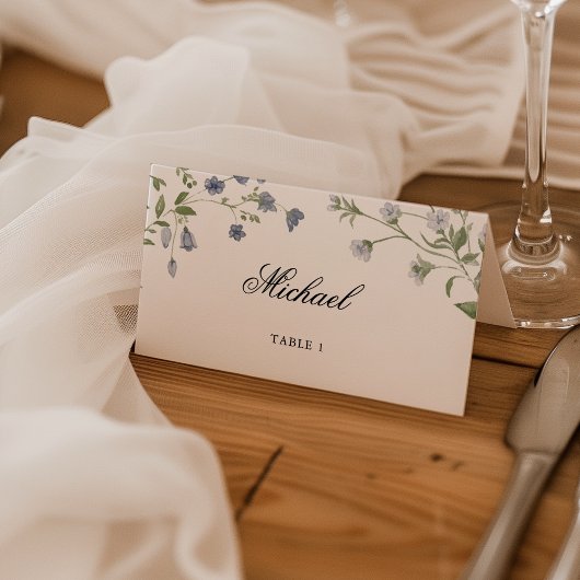 Elegant Waterverf Wildflower Wedding Place Card Plaatskaartje