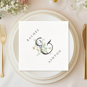 Elegant Waterverf Wildflower Wedding Servet