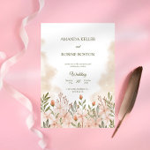 Elegant Waterverf Wildflower Wedding Uitnodiging