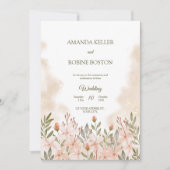 Elegant Waterverf Wildflower Wedding Uitnodiging (Voorkant)