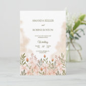 Elegant Waterverf Wildflower Wedding Uitnodiging (Staand voorkant)