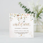 Elegant Waterverf Wildflower Wedding Uitnodiging (Staand voorkant)