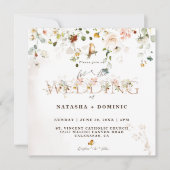Elegant Waterverf Wildflower Wedding Uitnodiging (Voorkant)