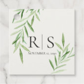 Elegant Waterverf wilg Vrijgezellenfeest monogram Bedankjes Labels (Voorkant)