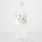 Elegant Waterverf Willow Botanisch Monogram Waterfles Etiket (Voorkant)