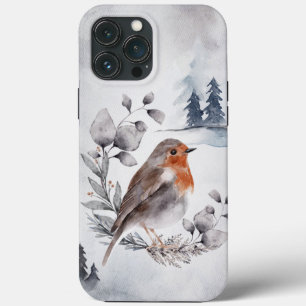 Elegant Waterverf Winter American Robin Case-Mate iPhone Case