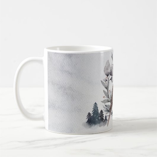 Elegant Waterverf Winter American Robin Koffiemok (Links)