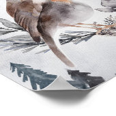 Elegant Waterverf Winter American Robin Poster (Hoek)