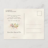 Elegant Waterverf Winter Berries & Greenery Foto Feestdagenkaart (Achterkant)