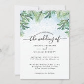 Elegant Waterverf Winter Evergreen Typografie Kaart (Voorkant)