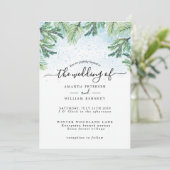 Elegant Waterverf Winter Evergreen Typografie Kaart (Staand voorkant)